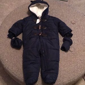 Infant snowsuit. 6-9 mo. Navy blue.